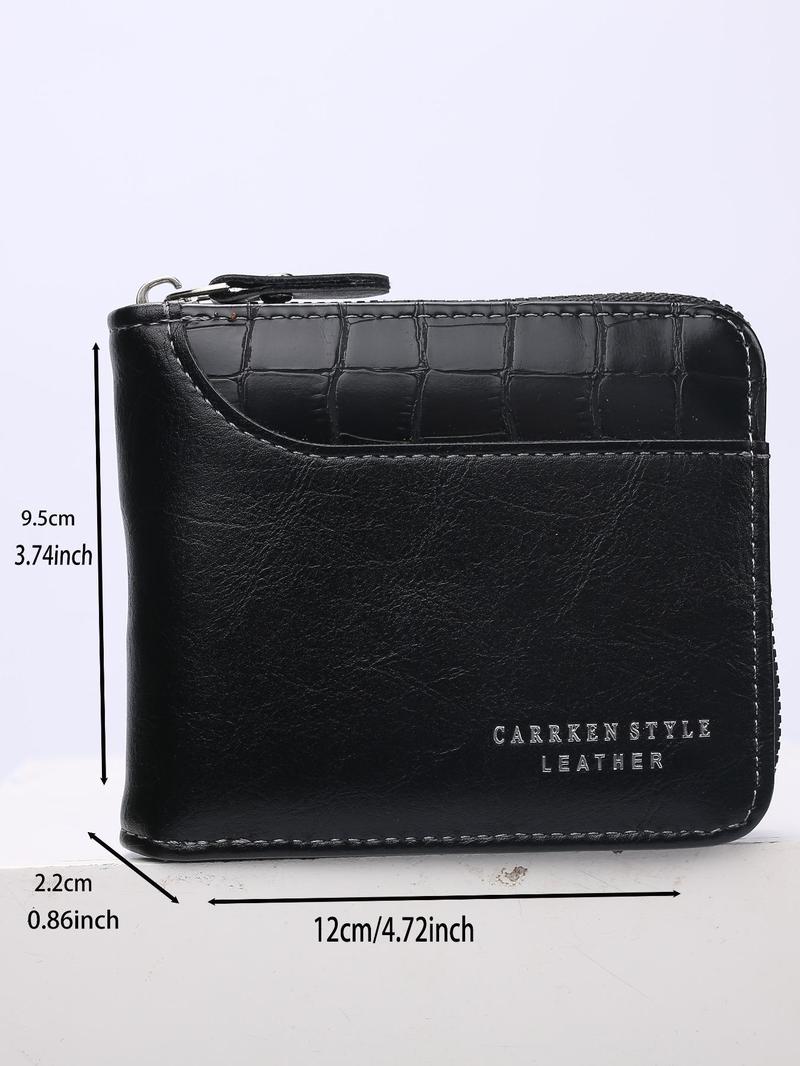 Men's Business Fashion Patchwork Short Wallet, Casual Multi Card Slot Wallet for Daily Used, Vintage All-match Bifold Wallet for Men, Business Wallets