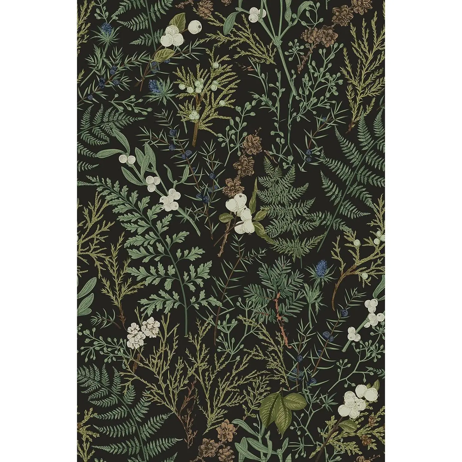 Dark Green Fern Botanical Shelf Liner Contact Paper Self Adhesive Vinyl Botanical Drawer Liner Wall Paper for Kitchen Cabinets Dresser Dollhouse Walls Arts Crafts Decal 17.5X117 Inches