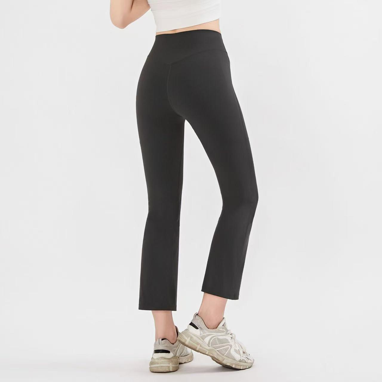 Nude High Waist Elastic Yoga Micro-flare Pants Leggings Gym Peach Lifting Hips Tight-fitting Outwear Pilates Waist Sculpting