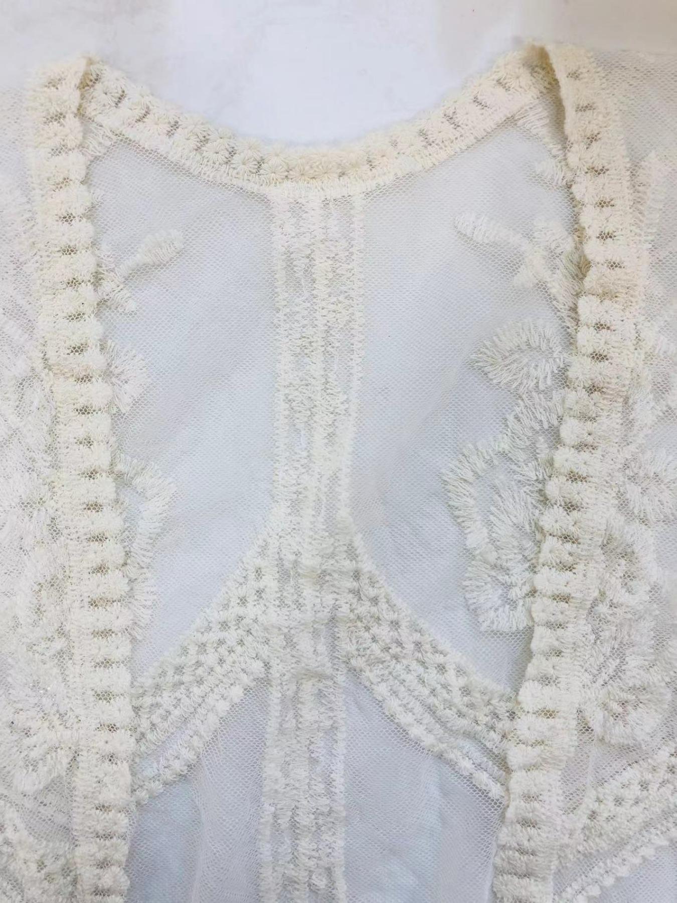 Women's Embroidery Swimsuit Cover Up, Casual Lace Cover Up for Beach Holiday Vacation, Ladies Clothes for All Seasons, Beach Cover Ups, Swimsuit Coverup