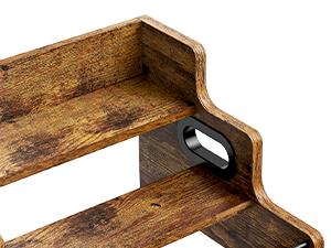 Liquor Bottle Display Shelf, Coffee Syrup Rack Organizer, 3 Step Countertop Liquor Wine Rack, mini bar,liquor cabinet, Home Retro Bar Shelf Stand for Liquor Whiskey, Spirits