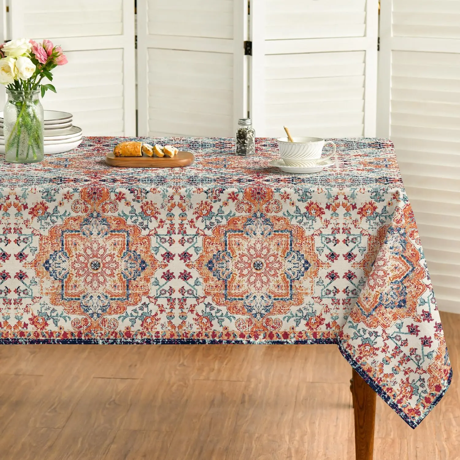 outdoor sports Horaldaily Boho Bohemia Style Tablecloth, 60x84 Inch Rectangular |   Vintage Country Rustic Farmhouse Table Cover, Washable, Seasonal, Party Picnic Dinner Decor