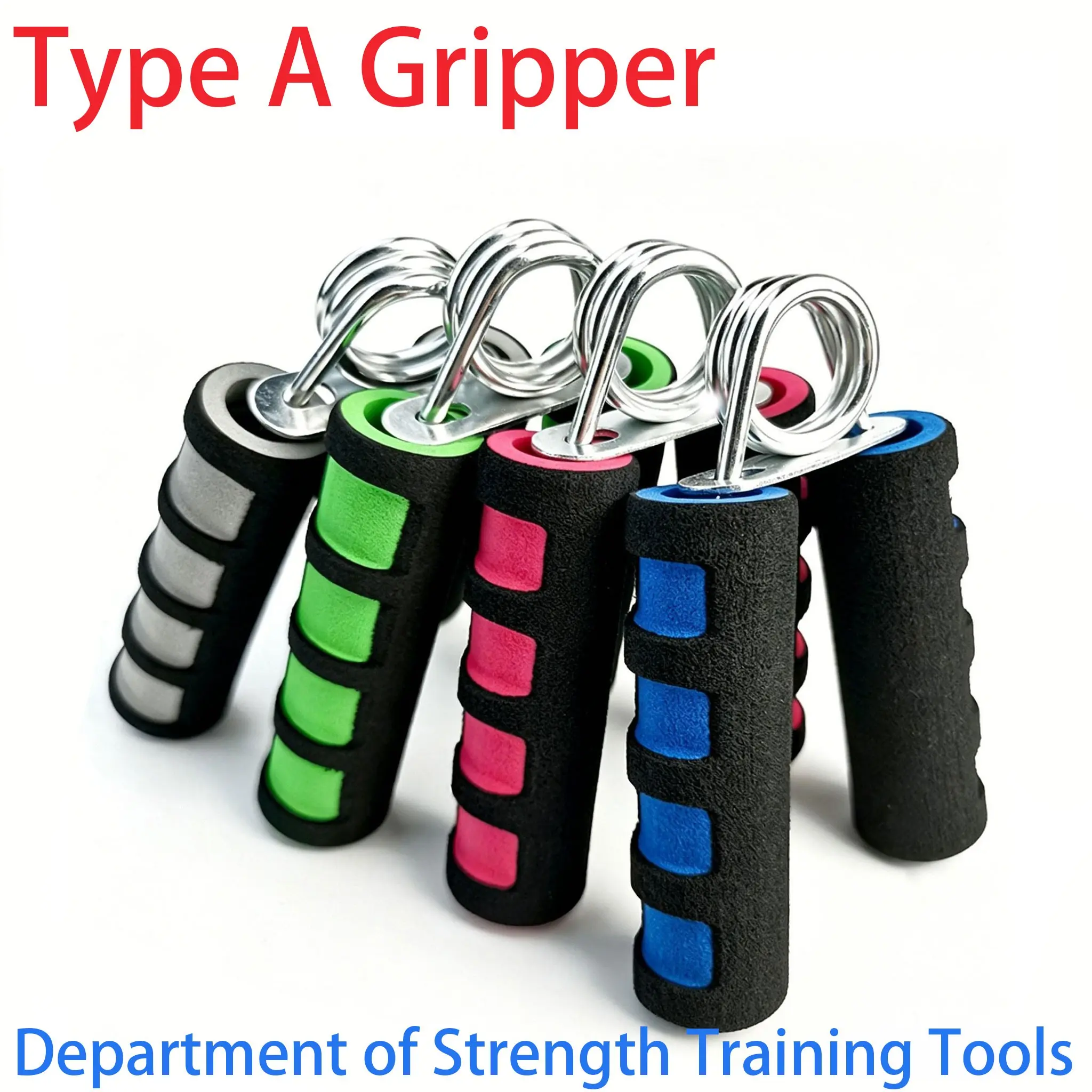 A-Type Hand Grip Strengthener, Dual Color Foam Handle, Home Fitness Finger Exercise, Comfortable Non-Slip Grip, Basic Strength Training Tool