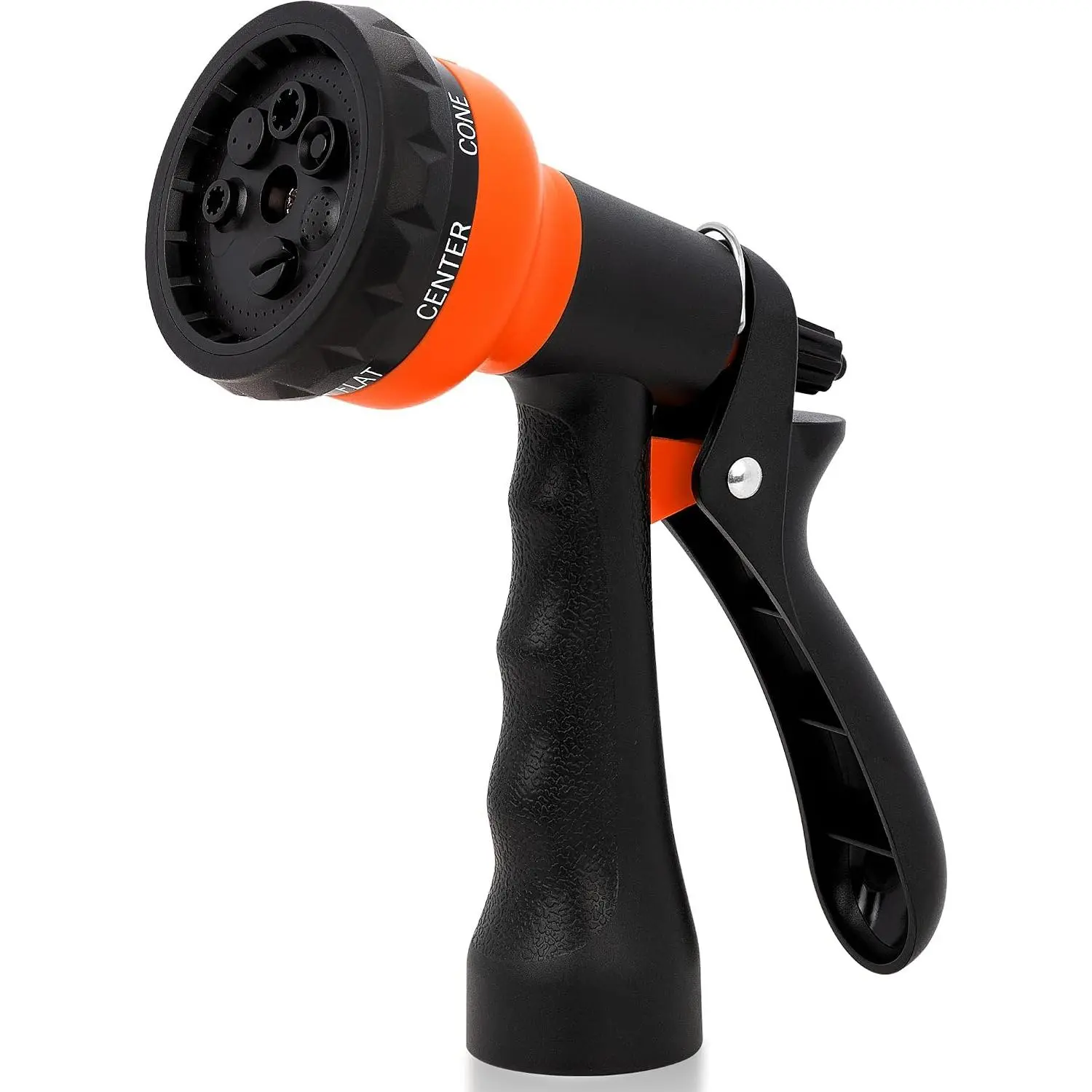 Garden Hose Nozzle Sprayer - 7 Adjustable Watering Patterns Nozzle for Water Hose, Non-Slip Garden  Nozzle for  Washing, Watering , Pets Showering, Lawns Cleaning, Orange
