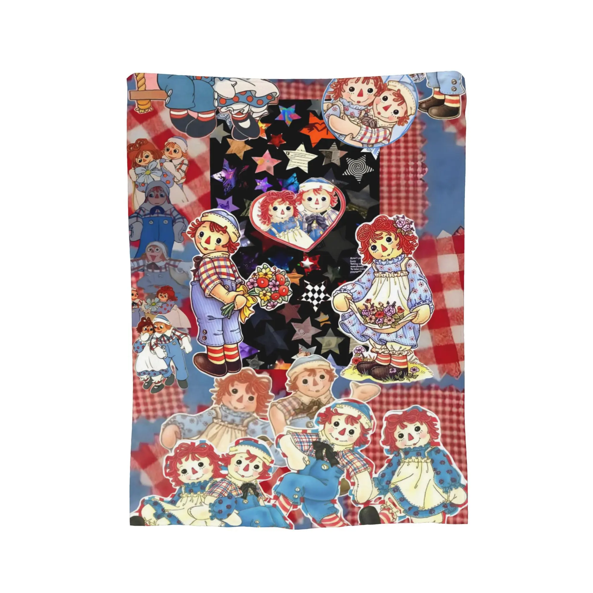 Lagdy Andy Doll-Inspired Traditional Full Print Cotton Plush Blanket - Soft, Wrinkle Resistant, Breathable, Cooling, Durable, Machine Washable, All-Seasons Multi-Size Bedding Throw, Personalized Gift for Adults, Suitable for Bed & Sofa