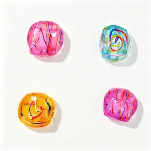 TikTok Trend Fluid Marble Block Fidget Toy, Satisfying Knead Flowing Color Streak ASMR Decompression Toy