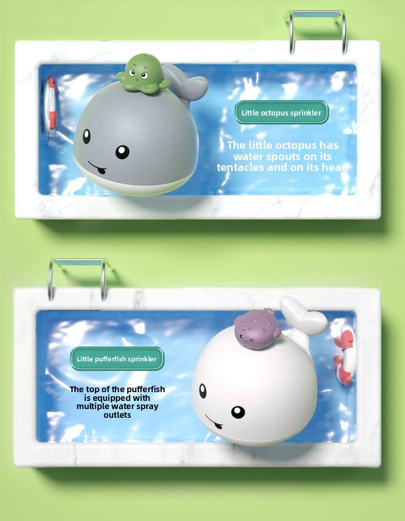 [Upgraded] Viral Whale Bath Toy Sprinkler with RGB Lights| USB Rechargeable Sensory Water Toy for Toddlers & Kids| Automatic Color Changing Fountain| Perfect Birthday & Christmas Gift for Ages 3+| Level Up Bath Time Fun