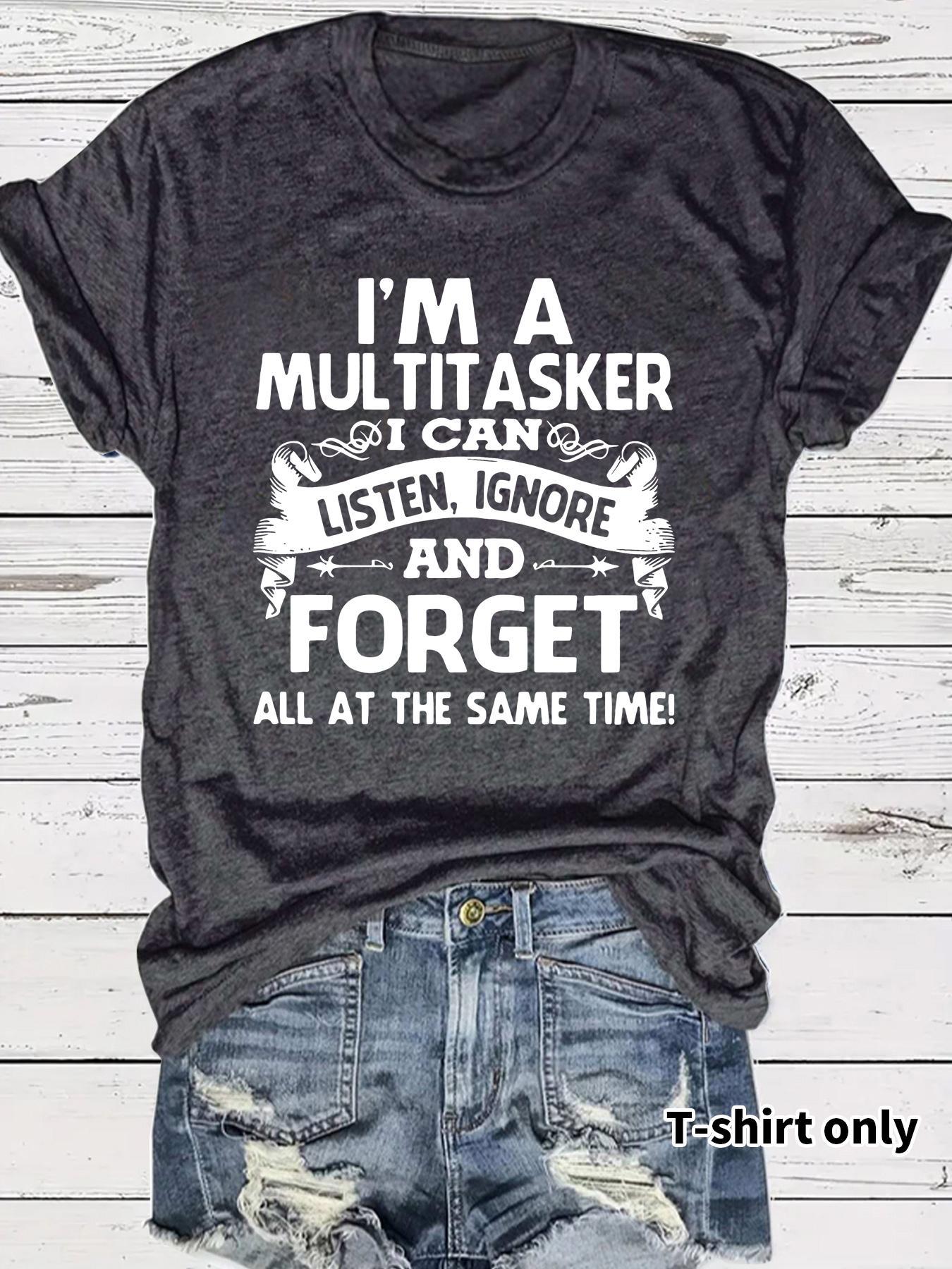 Women's Letter Print Round Neck Tee, Fashion Casual Crew Neck T-shirt for Daily Holiday Vacation Outdoor Wear, Ladies Clothes for Spring, Womenswear