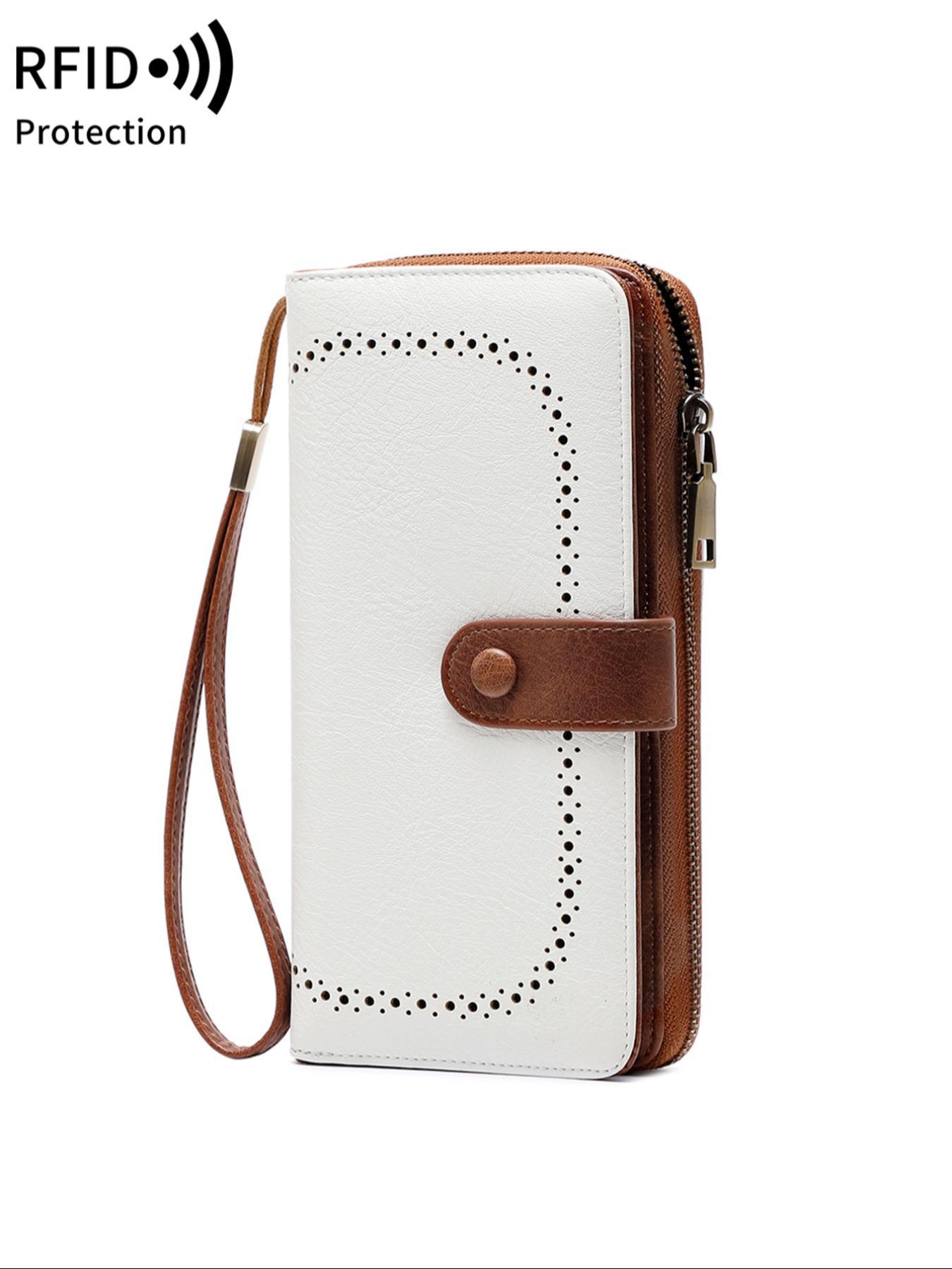 Women's Fashionable Geometric Pattern Long Wallet, Stylish Wallet, Casual PU Leather Zipper Card Holder, Multi-functional Wallet for Daily Use