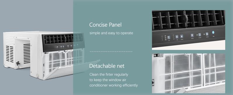 ZAFRO  Window Air Conditioners, 24H Timer Energy-saving Window AC Units, Full Window View, Easy to Install, White