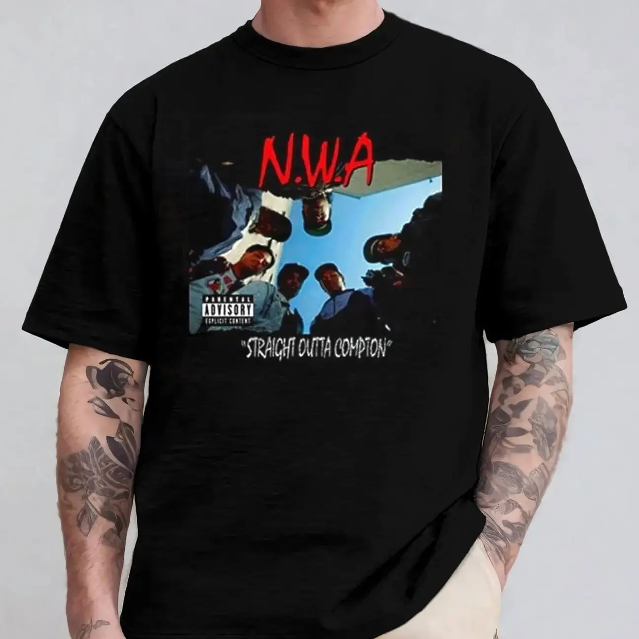 🎵🖤NWA Straight Outta Compton Album Vintage Music Cover Classic TShirt