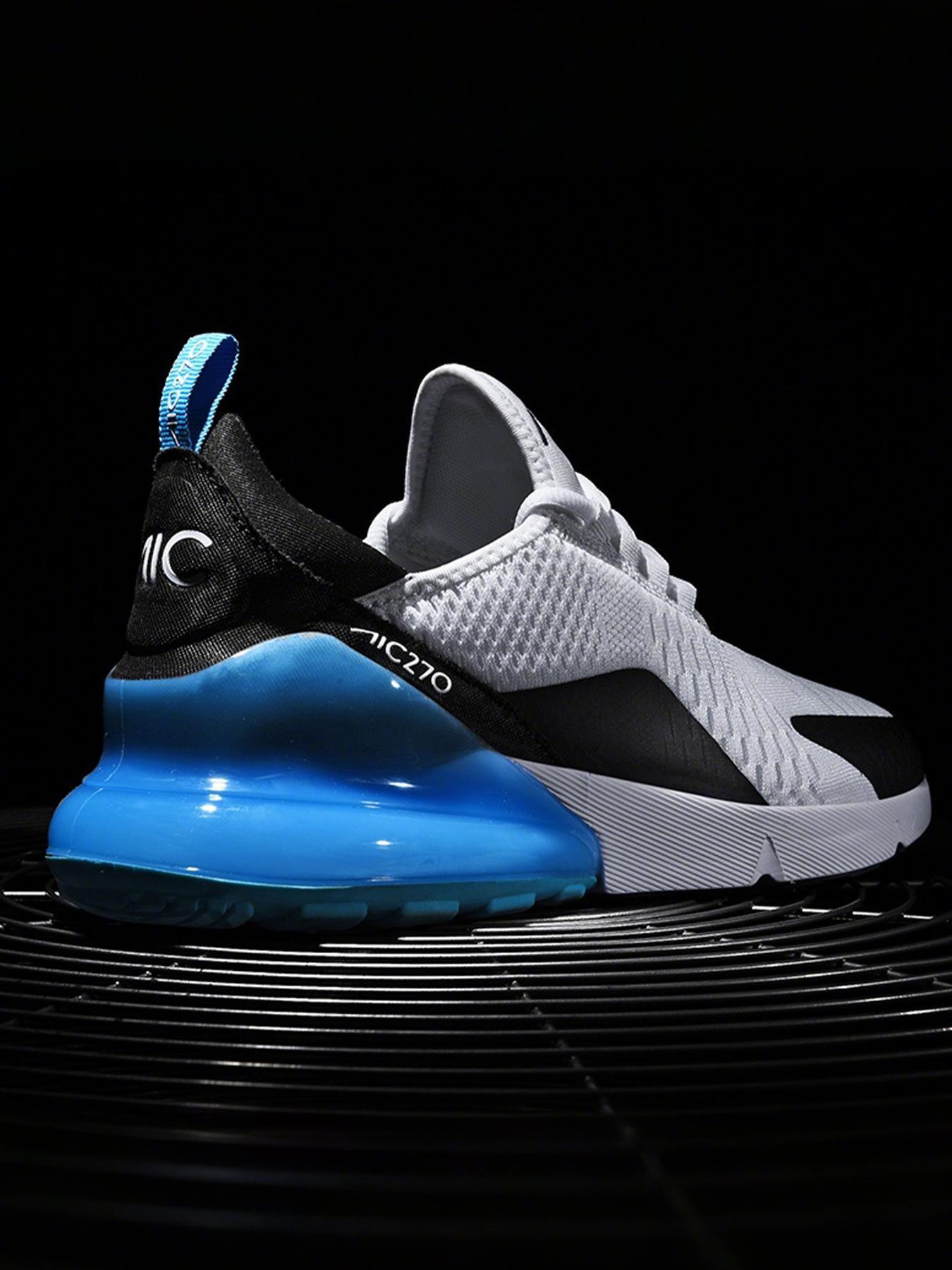 Men's 270 Air Cushion Running Sneakers, Breathable Mesh Upper, Shock-Absorbing Sole, Athletic Gym Shoes for American Athletes & Sneakerheads Men's 270 Air Cushion Running Sneakers, Breathable Mesh Upper, Shock-Absorbing Sole, Athletic Gym Shoes for American Athletes & Sneakerheads