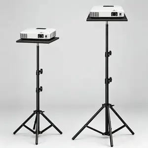 Projector Stand with Tray, Adjustable Height Foldable Desktop and Floor Stand, 1/4 Inch Screw for Most Projectors, Cameras, Ring Lights, Accessories
