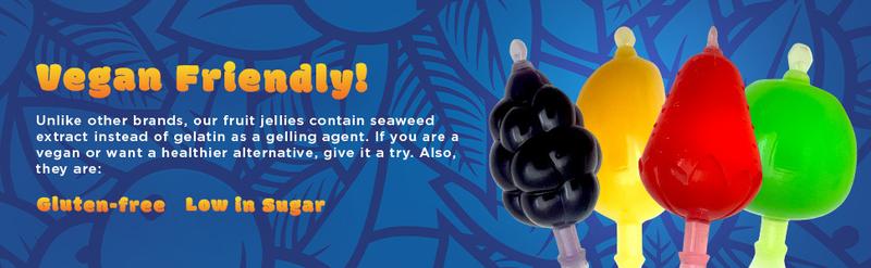 Squeezable Fruit Jellies Candy - 25 Count Bag - Assorted Flavors Snack Dessert