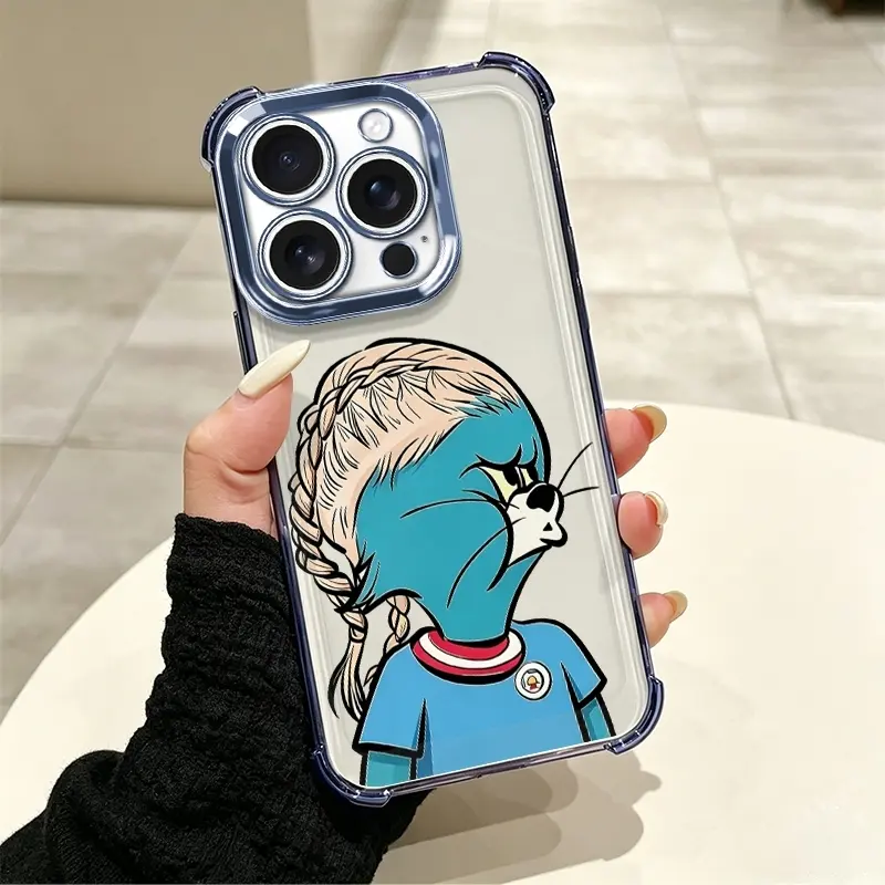 Anime Character Print TPU iPhone Case Accessories - Raised Camera Protection, Luxurious Chrome Frame, Built-in Shock-Absorbing Corner Pads, Anti-Yellowing, Anti-Fingerprint, Precise Fit, Easy Install, Compatible with iPhone 17/16/15/14 Pro Max
