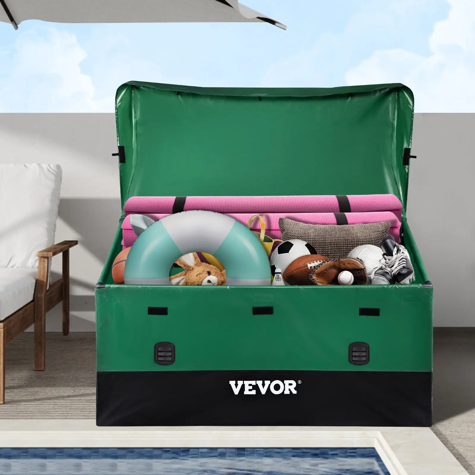 【Summerfinds】VEVOR Outdoor Storage Box Patio Deck Box 230 Gallon Waterproof PE Tarpaulin