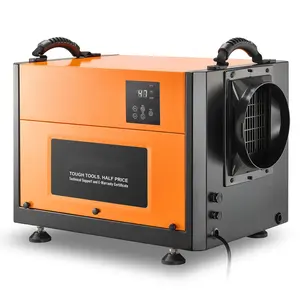 125-Pint Commercial Dehumidifier With Drain Hose, Portable Crawl Space Dehumidifier For Basement Storage Room, Industrial Grade Equipment, Auto Defrost And Drainage, Heavy-Duty Galvanized Steel Construction, LED Indicator