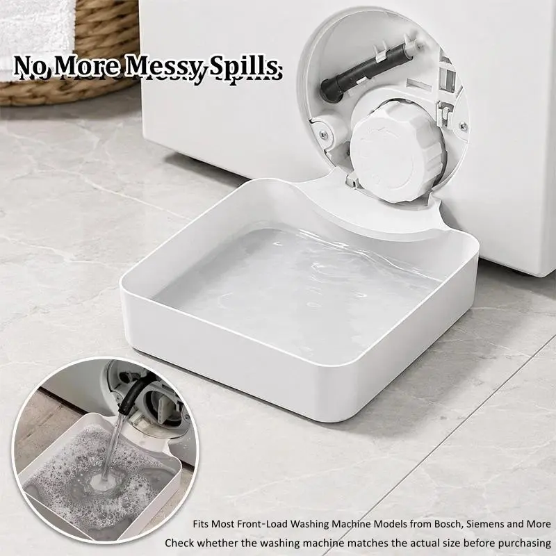 3D Printing Washing Machine Drain Pan Anti-Splash Water Catch Tray Portable Drain Funnel Drip Tray Floor Spill Prevention Size Check