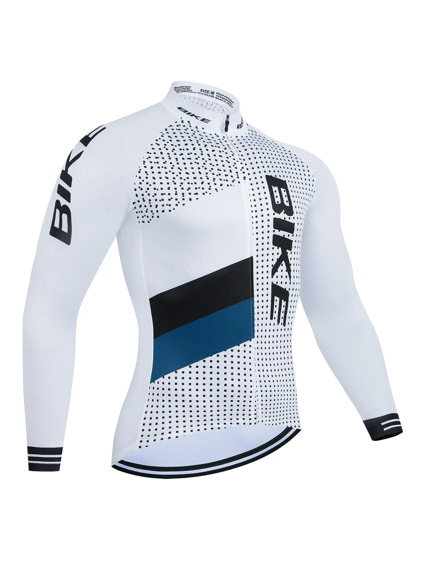 Men's Biking Jersey, Long Sleeve Sporty Slim-Fit, All Seasons Cycling Shirt, Plain Surface, Unlined, Ideal for Spring & Fall
