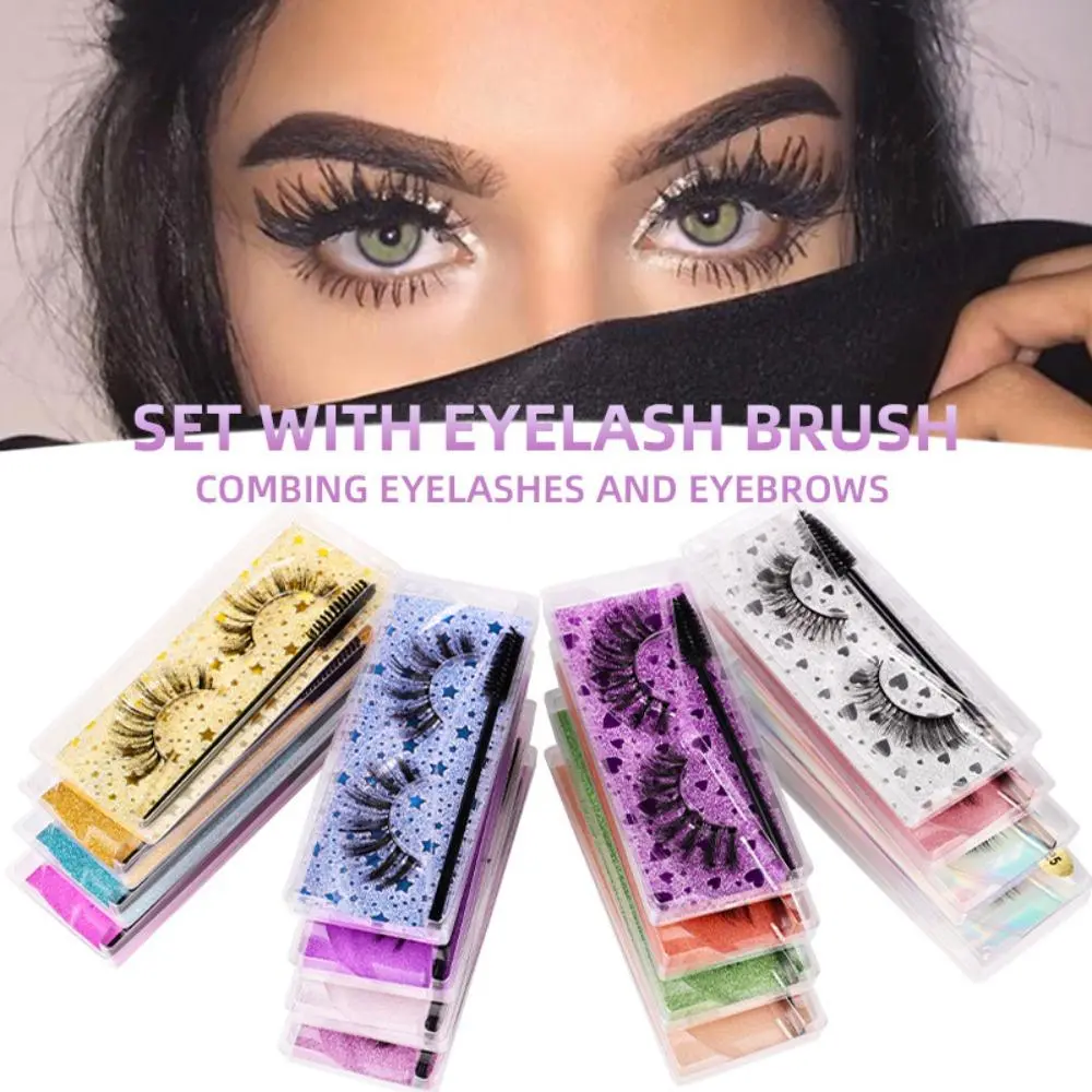 Hard Stem Synthetic Full Strip False Eyelashes, Natural Voluminous Supportive Fake Lashes, Firm Band Lash Strips to Lift & Hold Double Eyelids for Daily & Daily Glam Makeup