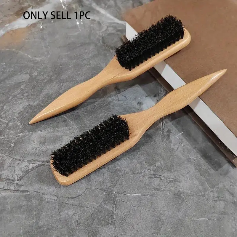 Wooden Handle Boar Bristle Hair Brush, Essential Brush, 1 Count Professional Hair Styling Brush for Thick & Thin Hair, Heatless Hair Styling Tool for Men and Women