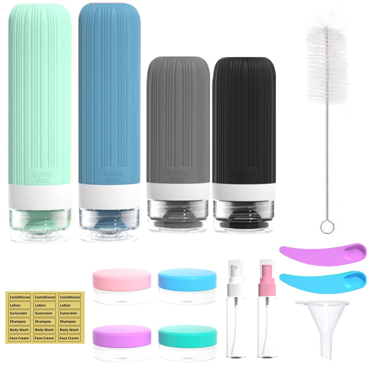 Travel Silicone Shampoo and Shower Gel Bottles Set, Leak-Proof Portable Toiletry Containers, Refillable Travel Bottles for Shampoo, Conditioner, Soap, Camping, Vacation, & Business Trip Essential Travel Silicone Shampoo and Shower Gel Bottles Set, Leak-Proof Portable Toiletry Containers, Refillable Travel Bottles for Shampoo, Conditioner, Soap, Camping, Vacation, & Business Trip Essential
