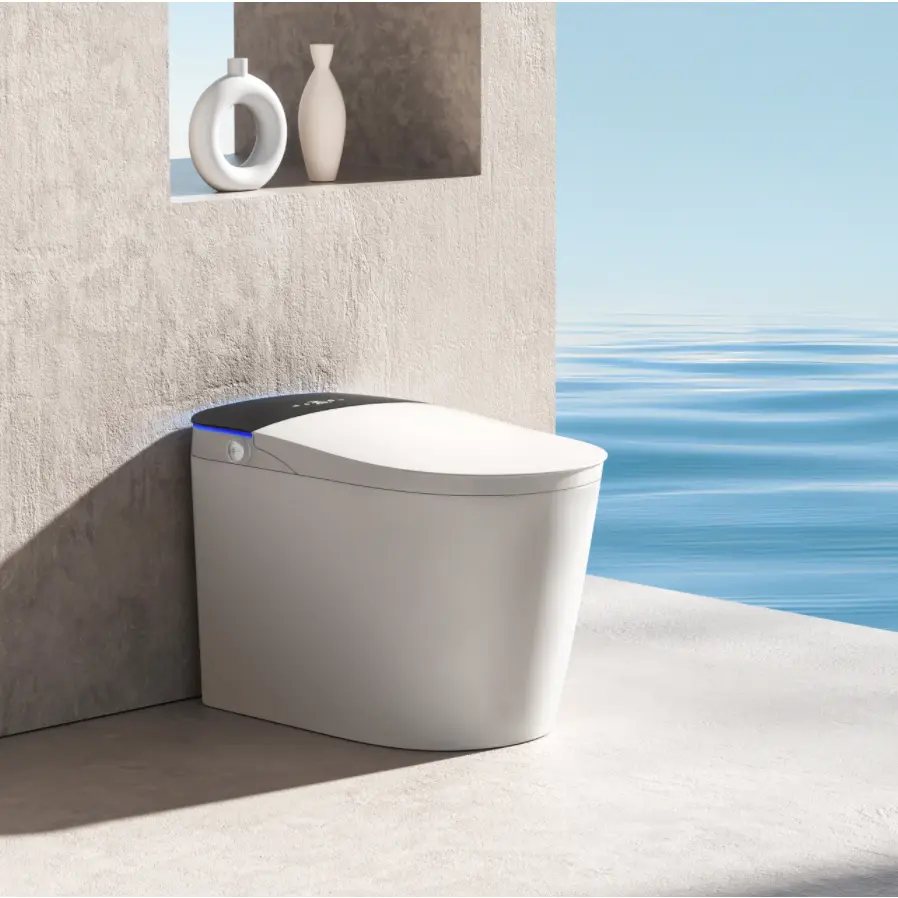 ARCH Modern One-Piece Smart Toilet with Bidet, Automatic Open/Close Lid & Seat, Foot Sensor, Zero Water Pressure Siphon Flush, UV Sterilization, Warm Air Dryer, Heated Seat, White Porcelain Ceramic for Bathroom, White Color Options