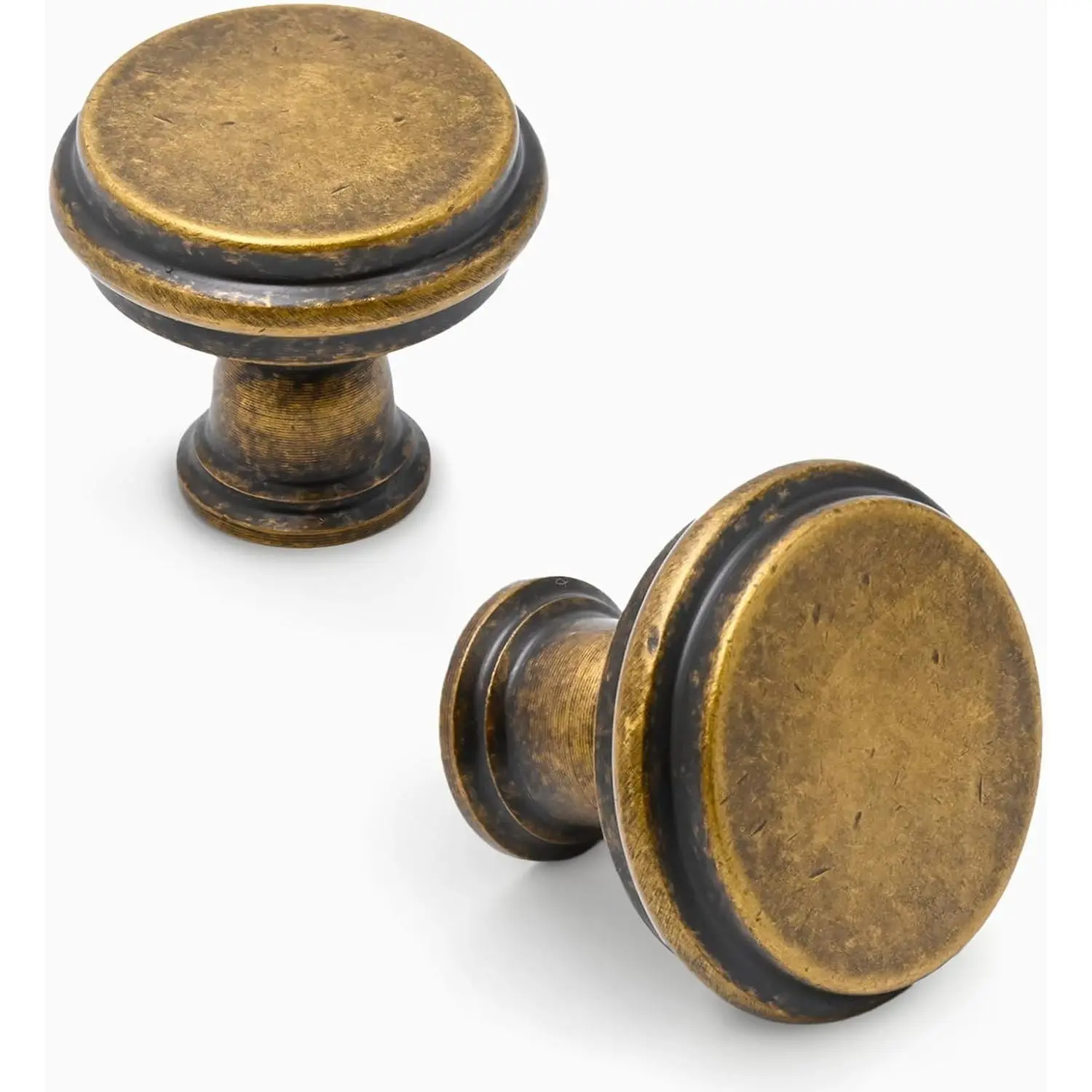 10 Pack Brushed Antique Brass Kitchen Cabinet Knobs Cabinet Hardware Zinc Knobs for Dresser Drawers