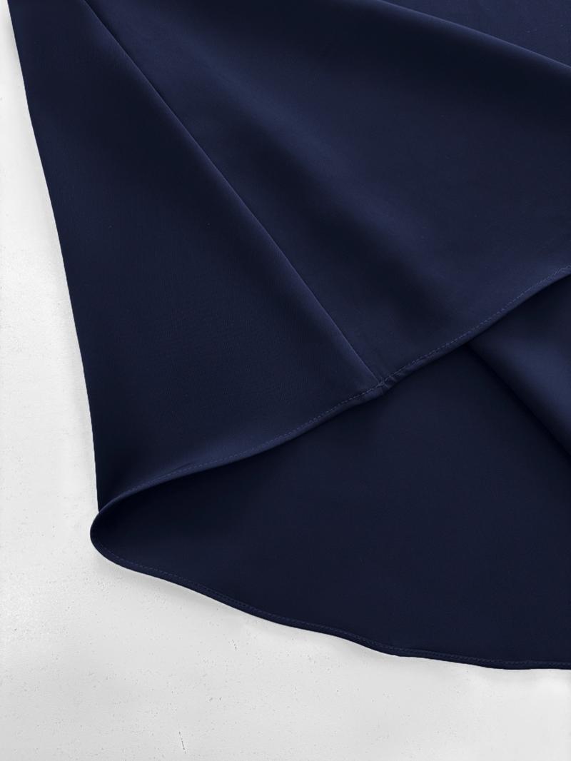 1pc Elegant Formal Evening Long Dress with Cape Sleeve, Wedding Guest Dress Women