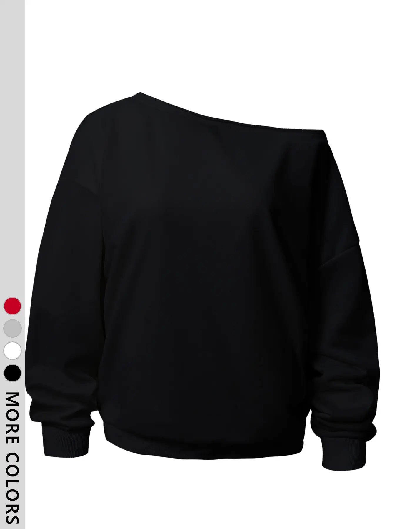 Women's Off-Shoulder Loose Sweatshirt, Sexy Drop Shoulder Design, Long Sleeve Pullover, Casual Daily Wear, Perfect for Fall and Winter