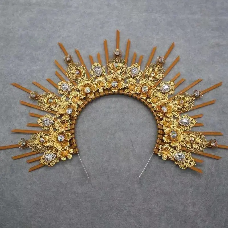 Gothic Crown Headband Goddess Halo Halloween Costume Headwear Party Cosplay Headgear Jewelry Accessories