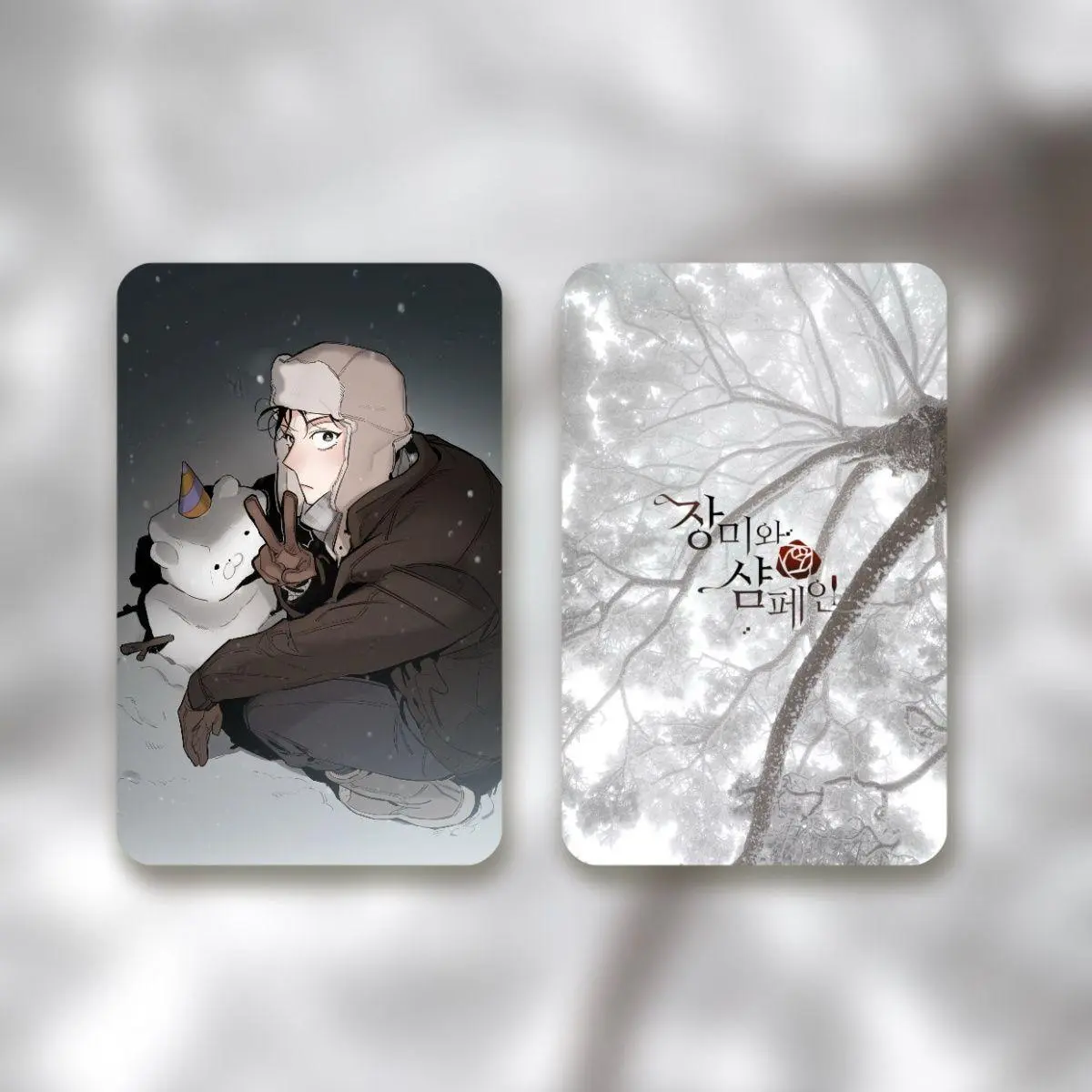 2 Pcs/Set BL Manhwa Roses and Champagne Lomo Card Caesar,Lee Won Comic Characters 3 Inches Photocards Fans Friends Cosplay Gift