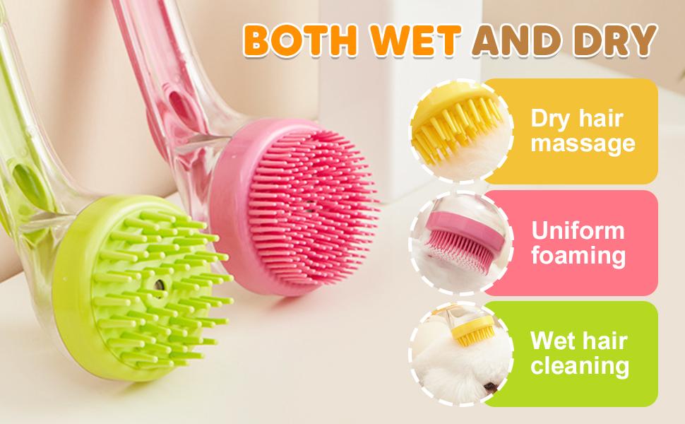 Pet Bath Brush with Built-in Shampoo Dispenser Pet Bath Brush with Built-in Shampoo Dispenser