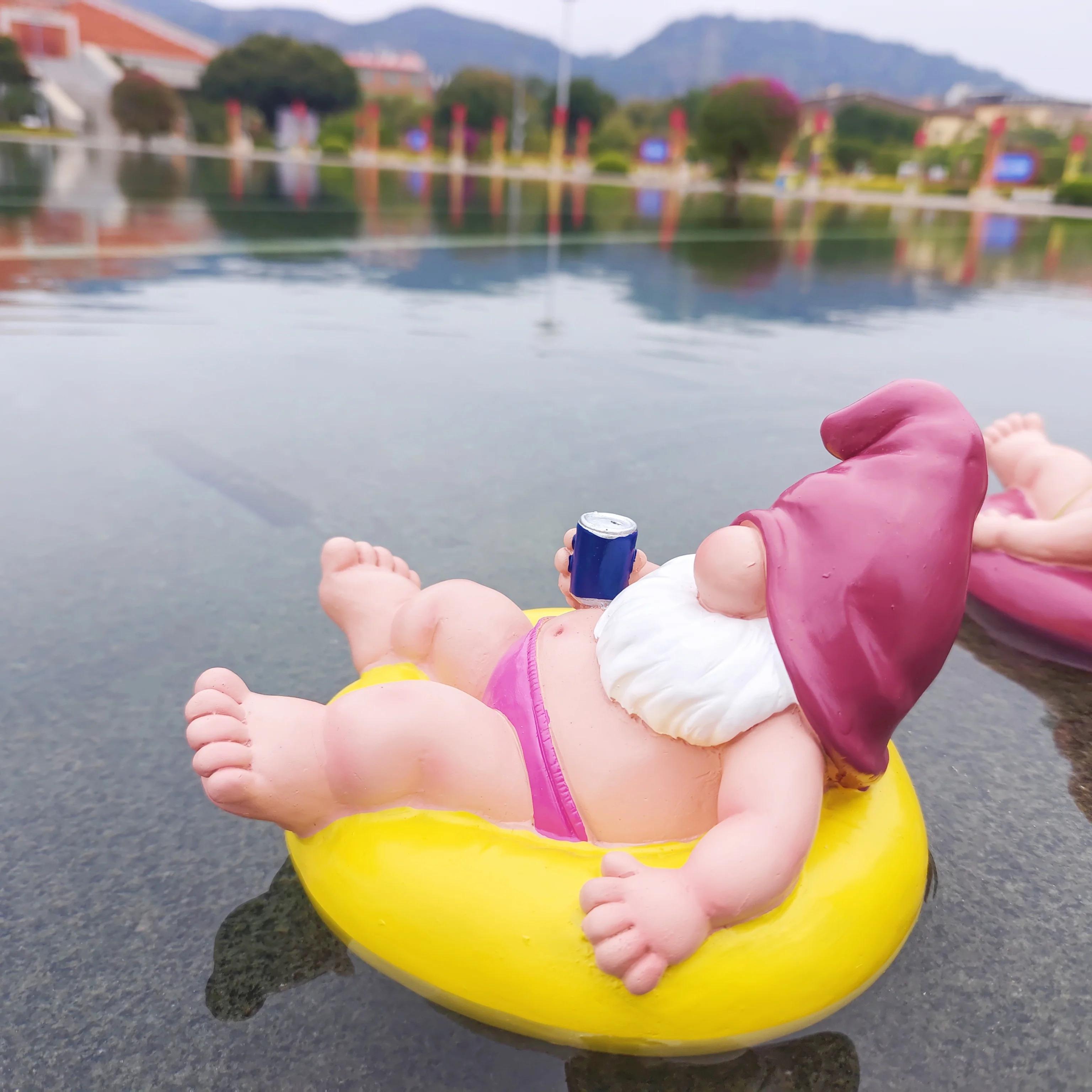 Christmas ornament floating dwarfs decoration garden gnomes swimming pool terrace accessories pond decoration outdoor decoration