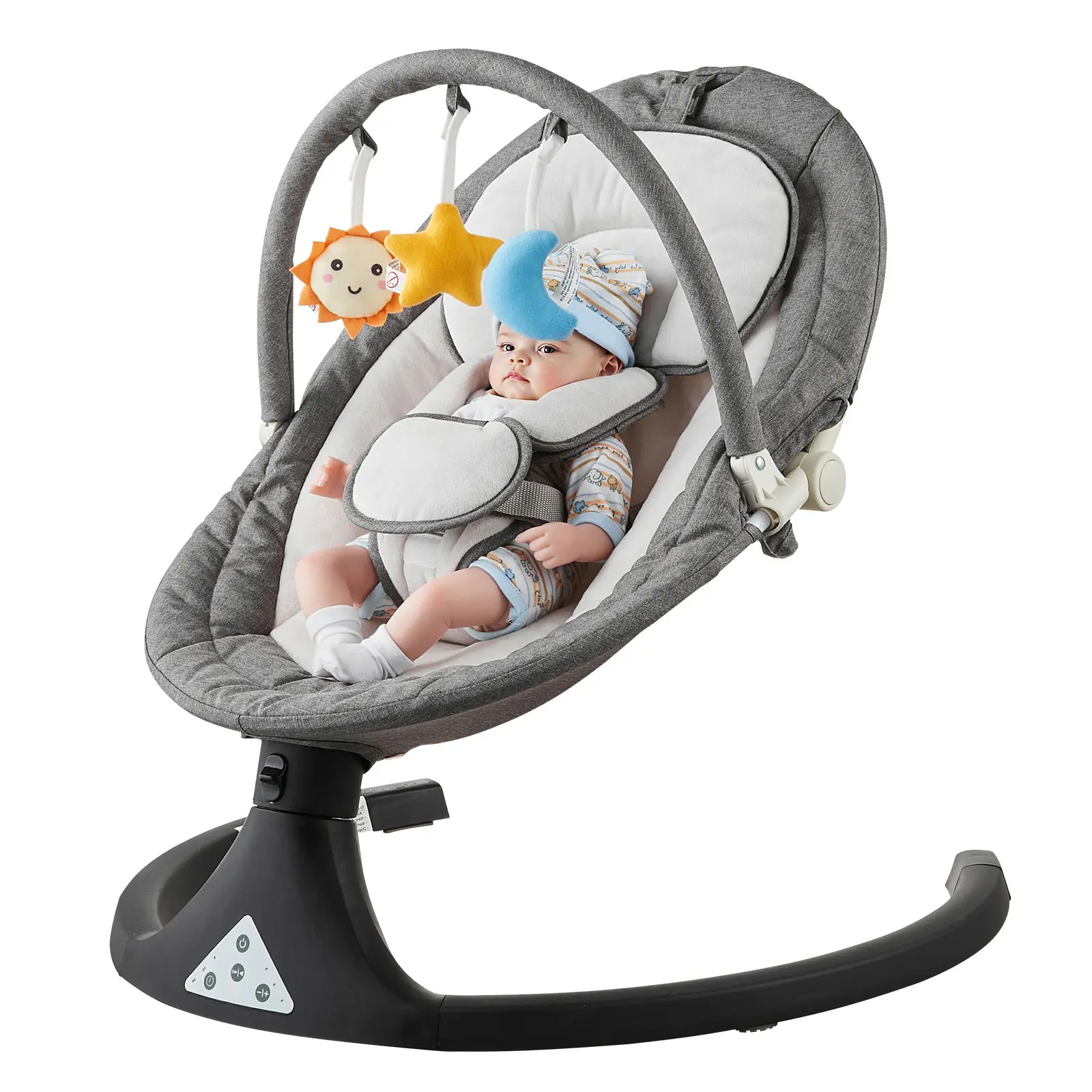 Baby Swing, Portable Infant Swing for Newborn with PVC Touch Panel, 20 lbs / 9 kg Load Capacity, Adapted to Baby’s Growth, 3-Way Control, Portable & Travel-Friendly