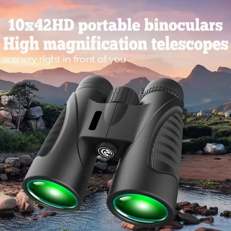 10x42 Binoculars for Adults and Kids,  Professional HD BAK4 Prism Lens Clear Outdoor View, Anti-slip Grip Design. Perfect for Bird Watching, Sightseeing, Hiking, Concerts and Sports Events
