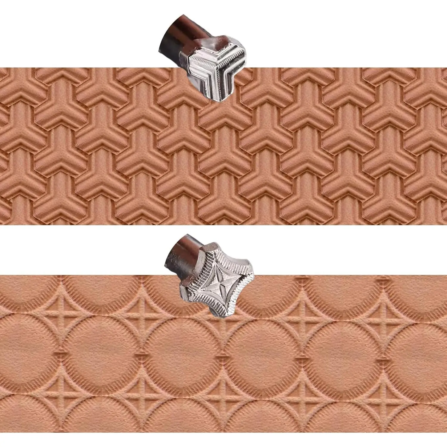 2 Pieces Professional Leather Stamping Tools, Leather Stamps for Leather Craft Working