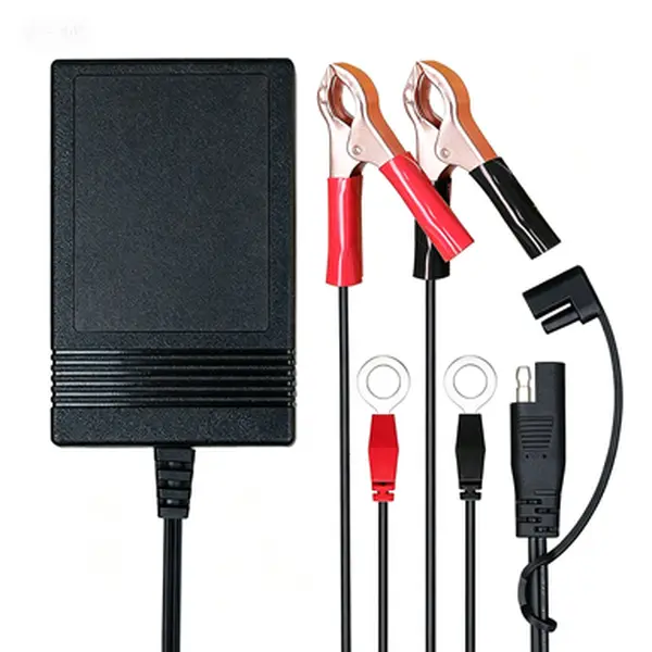 12V 1000mA Smart Automatic Battery Maintainer Float Charger with Reverse Polarity Protection for Motorcycle, ATV, Lawn Mowers, Trucks, Boats, Classic Cars (12ft Cable)