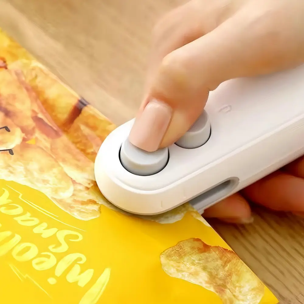 2-in-1 Mini Sealing & Cutting Machine, Handheld Kitchen USB Rechargeable Heat Sealer, Portable Device for Snack Storage Bags