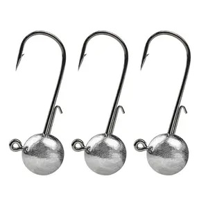 50pcs Crappie Jig Heads Hook Round Ball Swimbait Jig Head Fishing Hook for Saltwater & Freshwater Trout Bass Fishing