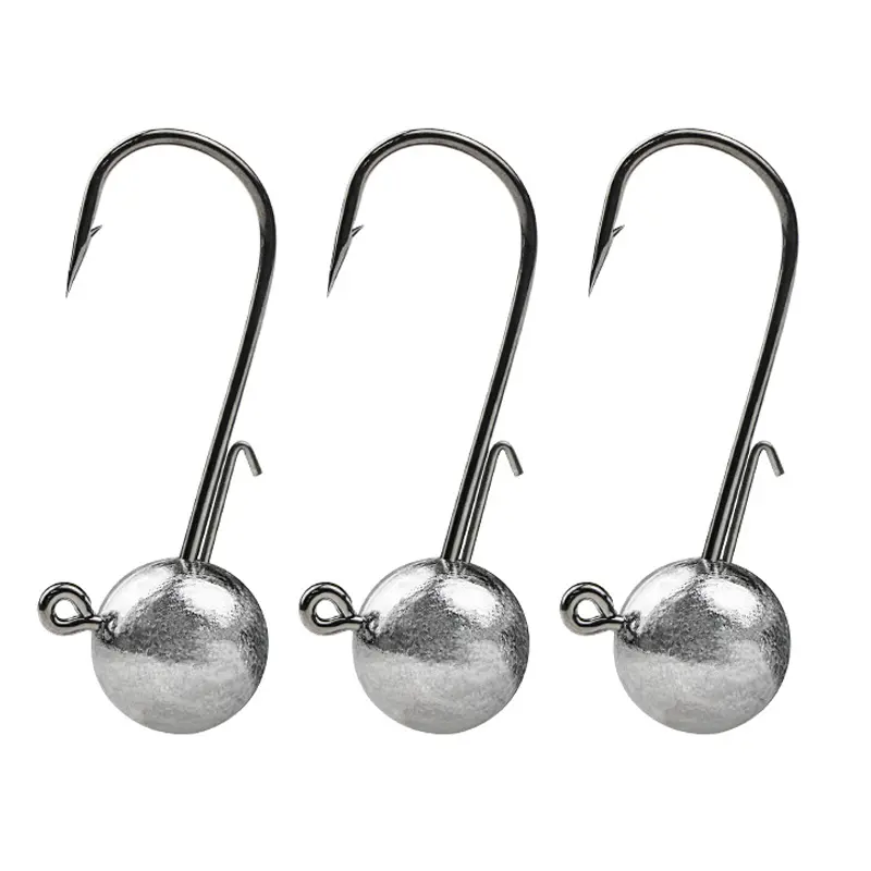 50pcs Crappie Jig Heads Hook Round Ball Swimbait Jig Head Fishing Hook for Saltwater & Freshwater Trout Bass Fishing