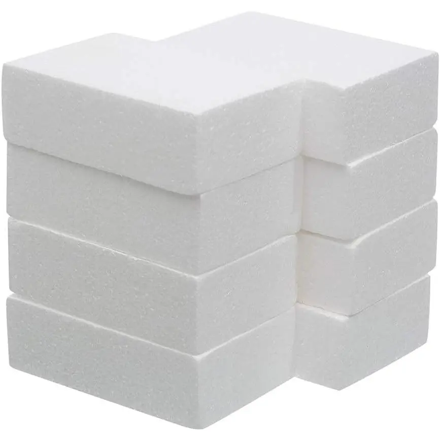 8 Pack Craft Foam Blocks 6x4x2in Polystyrene Bricks for School Projects, Sculptures, Floral Arrangements, Modeling, and CenterpiecesGift