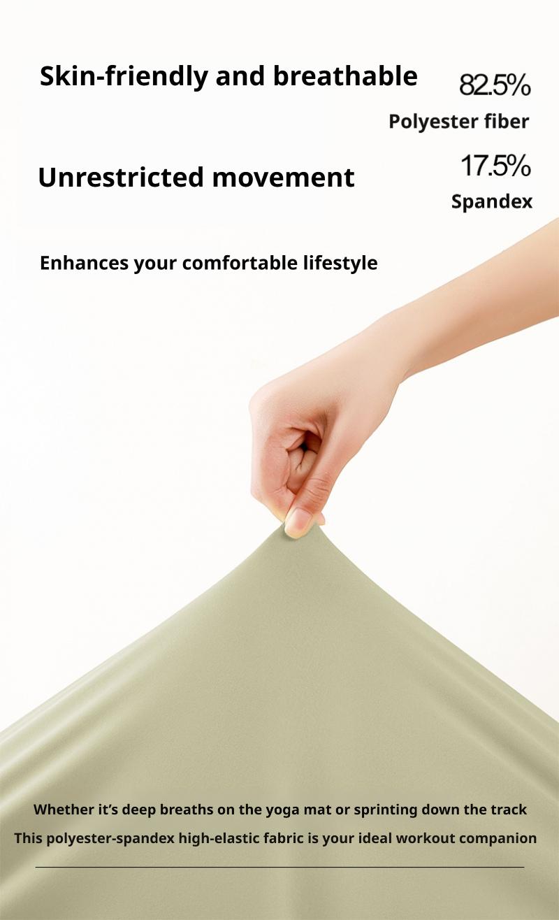 Women's Naked Feeling Breathable Sports Set, High Stretch Color Block Design, One-Piece Fixed Cup, Slimming Fitness Yoga Outfit