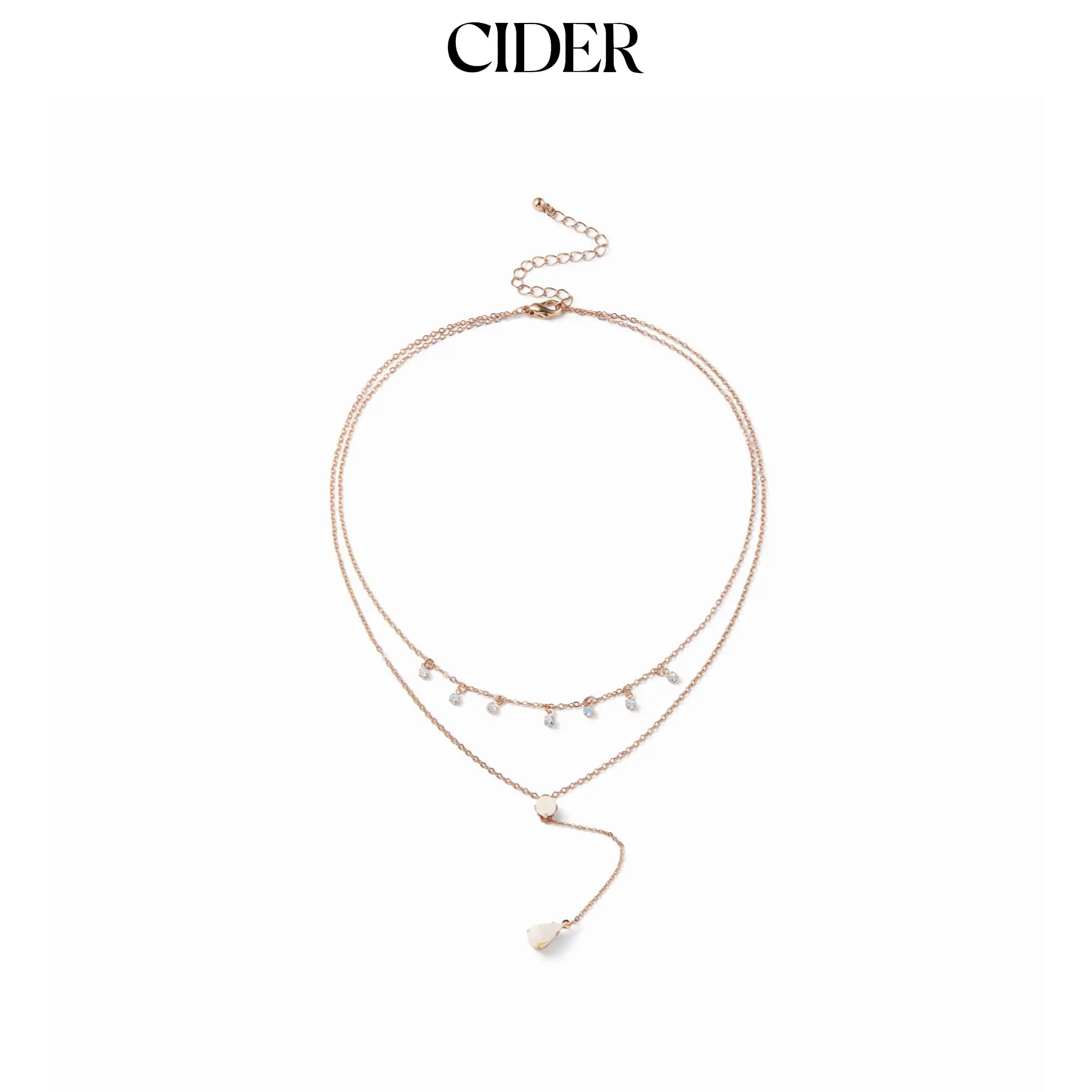 Cider RHINESTONE LAYERED NECKLACE