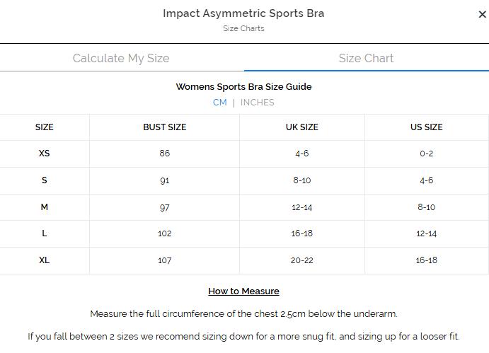 DFYNE Impact Asymmetrical Design Sports Bra for Women, Gym and Yoga