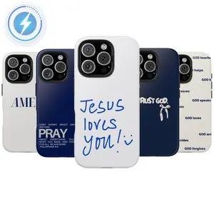 MagSafe Phone Case Jesus God Phone Case, Christian Bible Verses Cover fit For iPhone17, 16, 14, 15, 13, 12, 11/Pro Max/Pro,  Jesus Loves You Tough Case, Coquette Style Protective Protection for iPhone 16 Pro Max