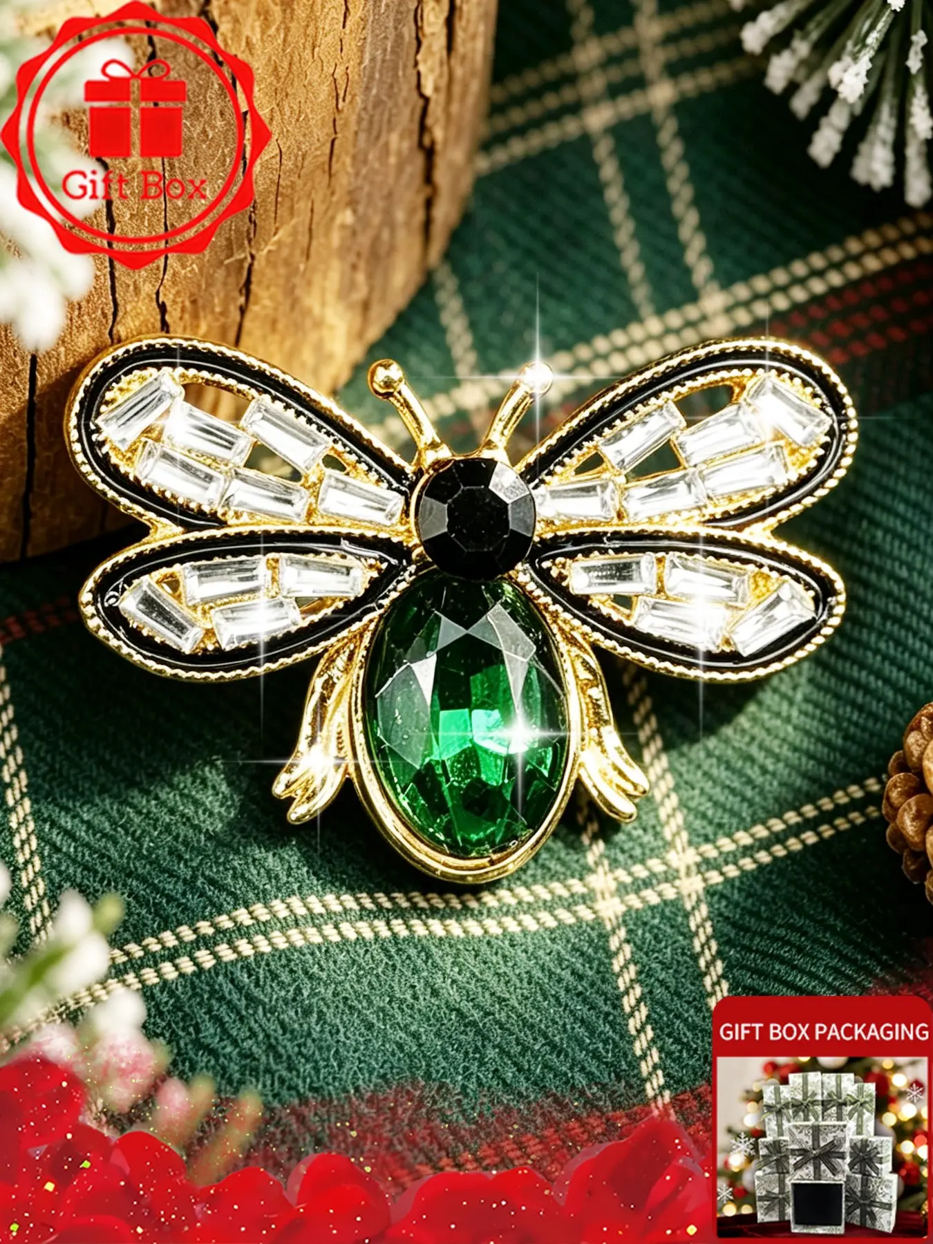 Bee Brooch with gift box, 2026 spring and summer new style, elegant and fashionable. Wearing at banquets and holidays, Also be used as an accessory for autumn and winter sweaters and coats. Perfect as a birthday gift for family, friends and couples.