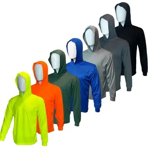 7 PACK Hi Visibility ultra light weigh Long sleeve hoodie / 100 % polyester birdeye Fabric for quick dry AVAIALBE IN VARIOUS COLORS beef farmer crewnecks president inauguration summer hunter tee Retro Striped Harajuku T- jacket zenitsu agatsuma shirt