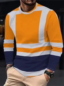 This is a long-sleeved top with a distinctive design on the back. It offers three color options: orange, white and blue.