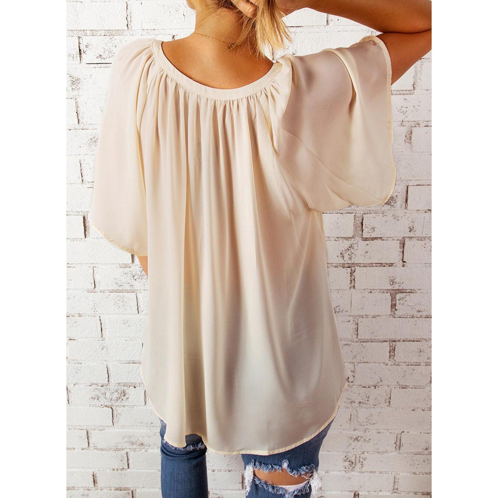 Womens Tops Dressy Casual 2026 Spring Summer V Neck Short Sleeve Shirts Business Casual Chiffon Blouses